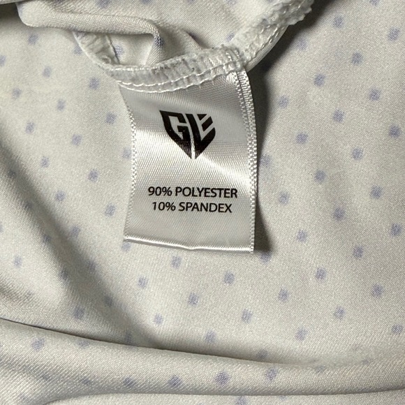 Graham Luxe Mens XL Golf Polo Shirt Blue Dot Pattern‎ Short Sleeve - Picture 5 of 8